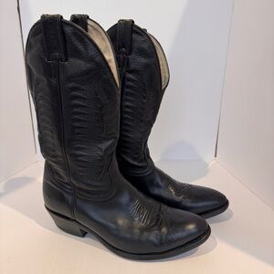 Boulet Canada Black Leather Cowboy Boots Style 9502 Men’s Size 8.5 EEE